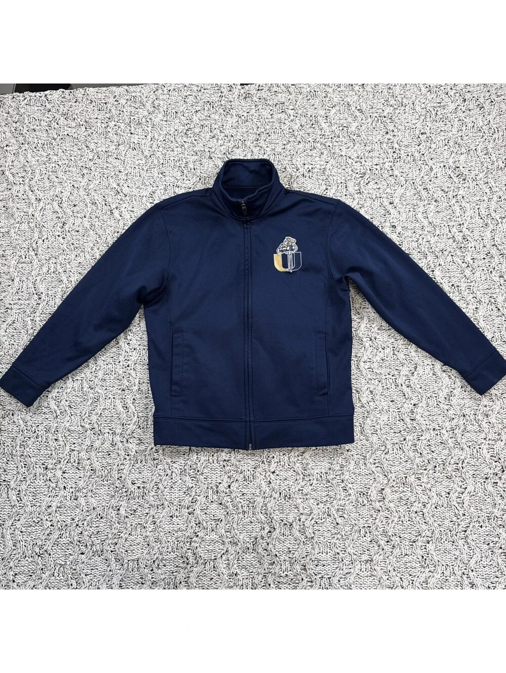 Sport Tek Boys Size Small Navy Blue Pocketed Full Zip Tricot Track Jacket